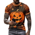 thumbnail image 2 of Halloween Shirts for Men Halloween Pumpkin Graphic Tees Mens Short Sleeve Crewneck Funny Halloween Holiday Costumes Tops, 2 of 5