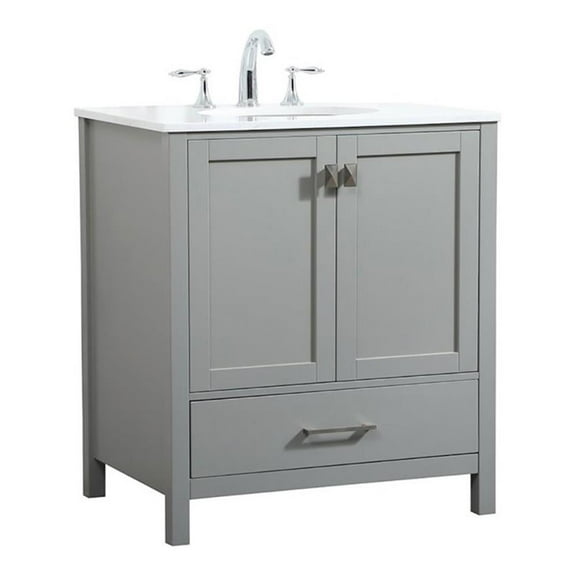 30 inch single bathroom vanity in grey