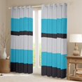 thumbnail image 2 of Erosebridal Abstract Lines Curtains and Drapes (38Wx54L),Geometric Stripes Blackout Curtains for Bedroom,Geometry Lines Curtains Pack of 2 (38Wx54L),Teens Bedroom Decor, 2 of 6