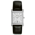 thumbnail image 1 of 96M104 Women's Silver Dial Black Leather Strap Watch, 1 of 2