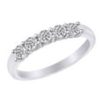 thumbnail image 2 of AFFY Round Shape White Natural Diamond Eternity Band Ring In 10k White Gold (0.4 cttw) Ring Size-4, 2 of 2