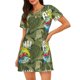 thumbnail image 1 of Fotbe Surfing Dinosaur Bata de Dormir para Mujer con Estampado, Camisón de Algodón de Manga Corta, Ropa de Dormir Casual, 1 of 6
