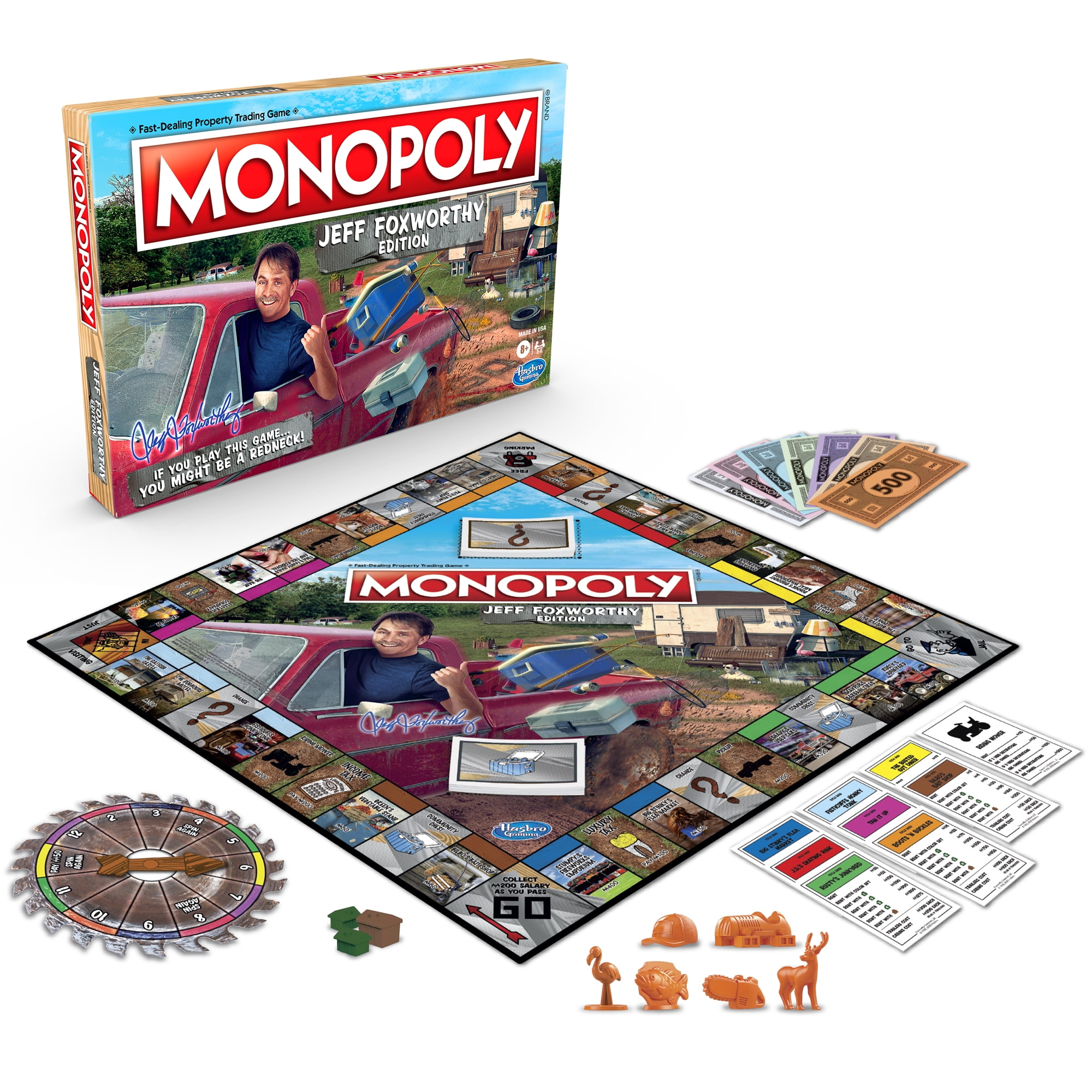 Monopoly Jeff Foxworthy Edition Board Game For Kids Ages 8 And Up 2 4 Players Walmart Com Walmart Com
