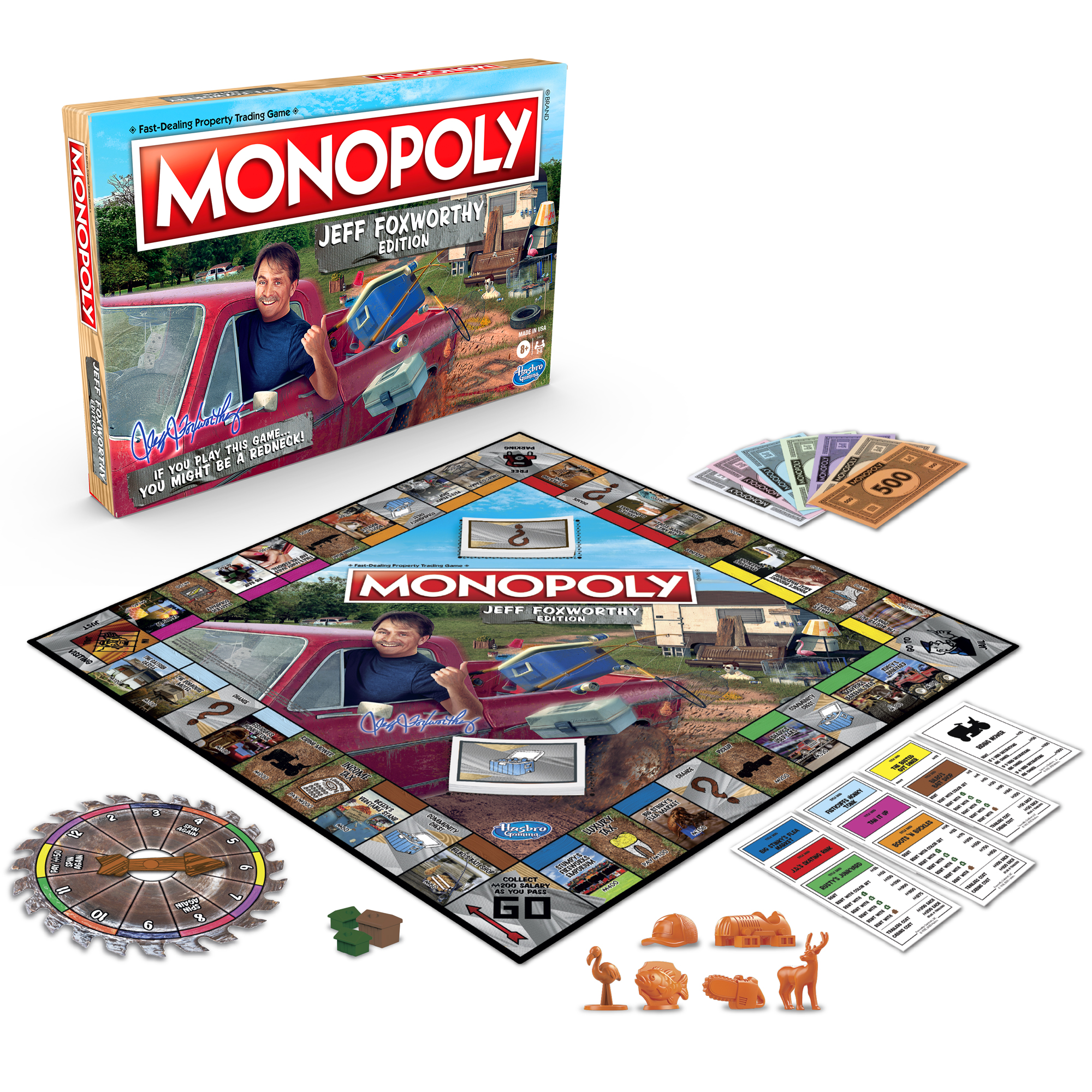Monopoly Jeff Foxworthy Edition Board Game for Kids and Family Ages 8 and Up, 2-6 Players - image 4 of 6