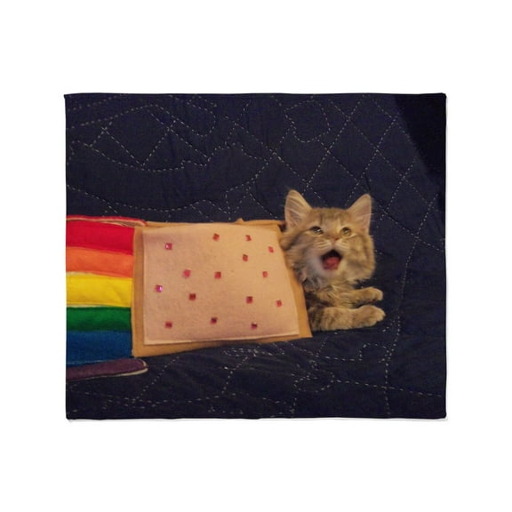 CafePress - IRL Nyan Pop Tart Cat Throw Blanket - Soft Fleece Throw Blanket, 50"x60" for All Ages