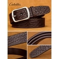 thumbnail image 3 of Catelles Men's Premium Brown Leather Belt - Stainless Steel Pin Buckle, Durable and Stylish, Provided by Box, Fits Waist 44 In, Width 1.5 In (3.8 cm), 3 of 10