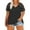 Black, variant on Jacenvly 2024 short sleeve summer shirts for women Fashion Women Casual T-shirt Plus Size Solid Color Lace Loose Pullover Blouse Tops Quick drying v neck t shirts plus size tops Black