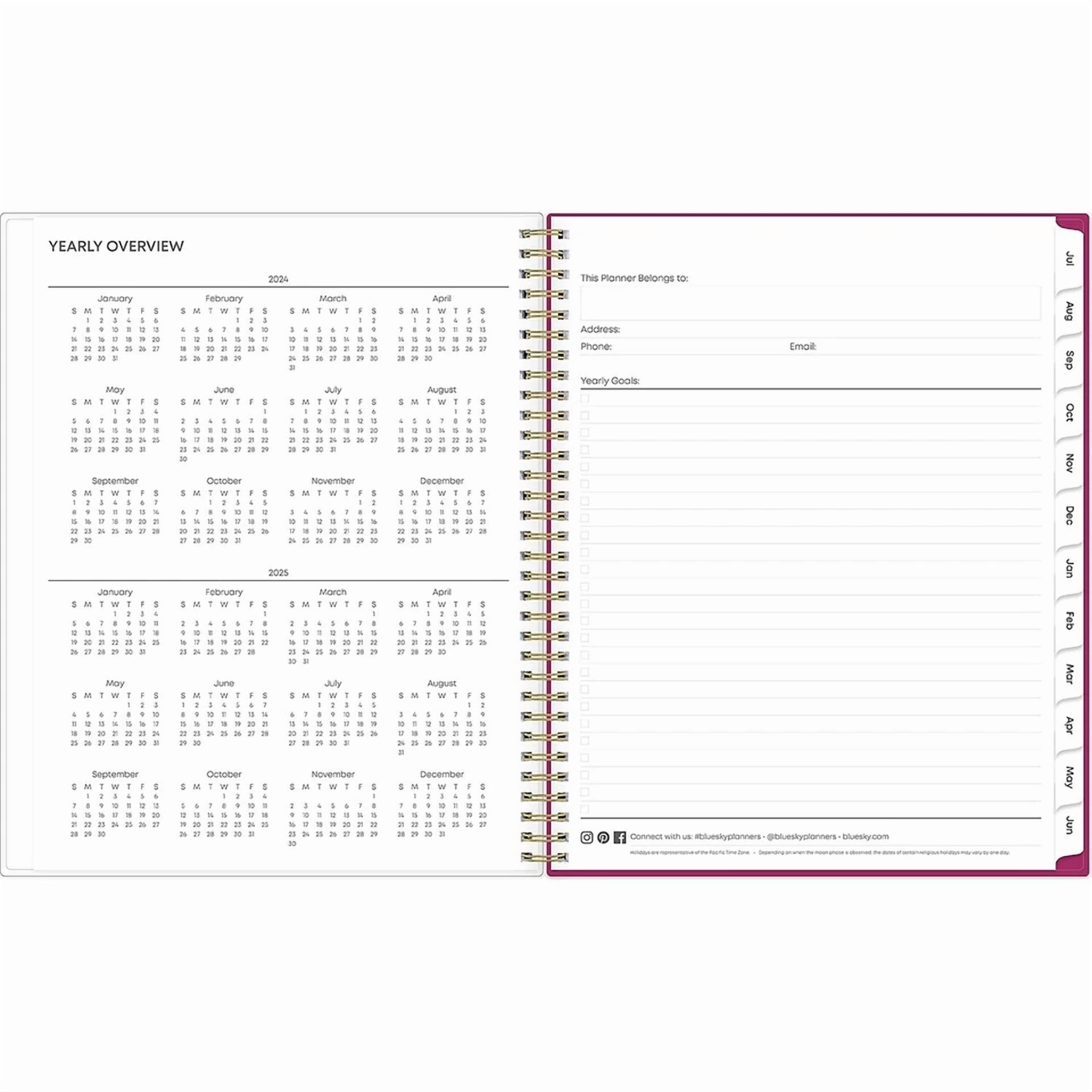 2024-2025 Blue Sky Mahalo 8.5" X 11" Academic Weekly & Monthly Planner Plastic