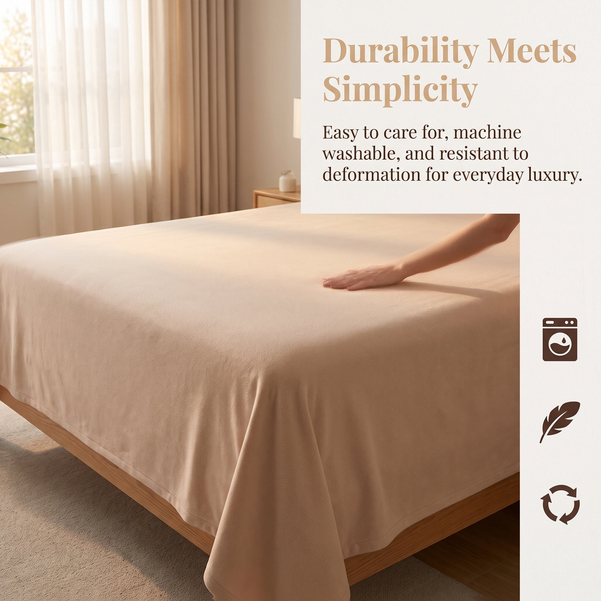Unique Bargains Microfiber Breathable Flat Bed Sheet Cozy Bedding for Bedroom Khaki 63"x91"