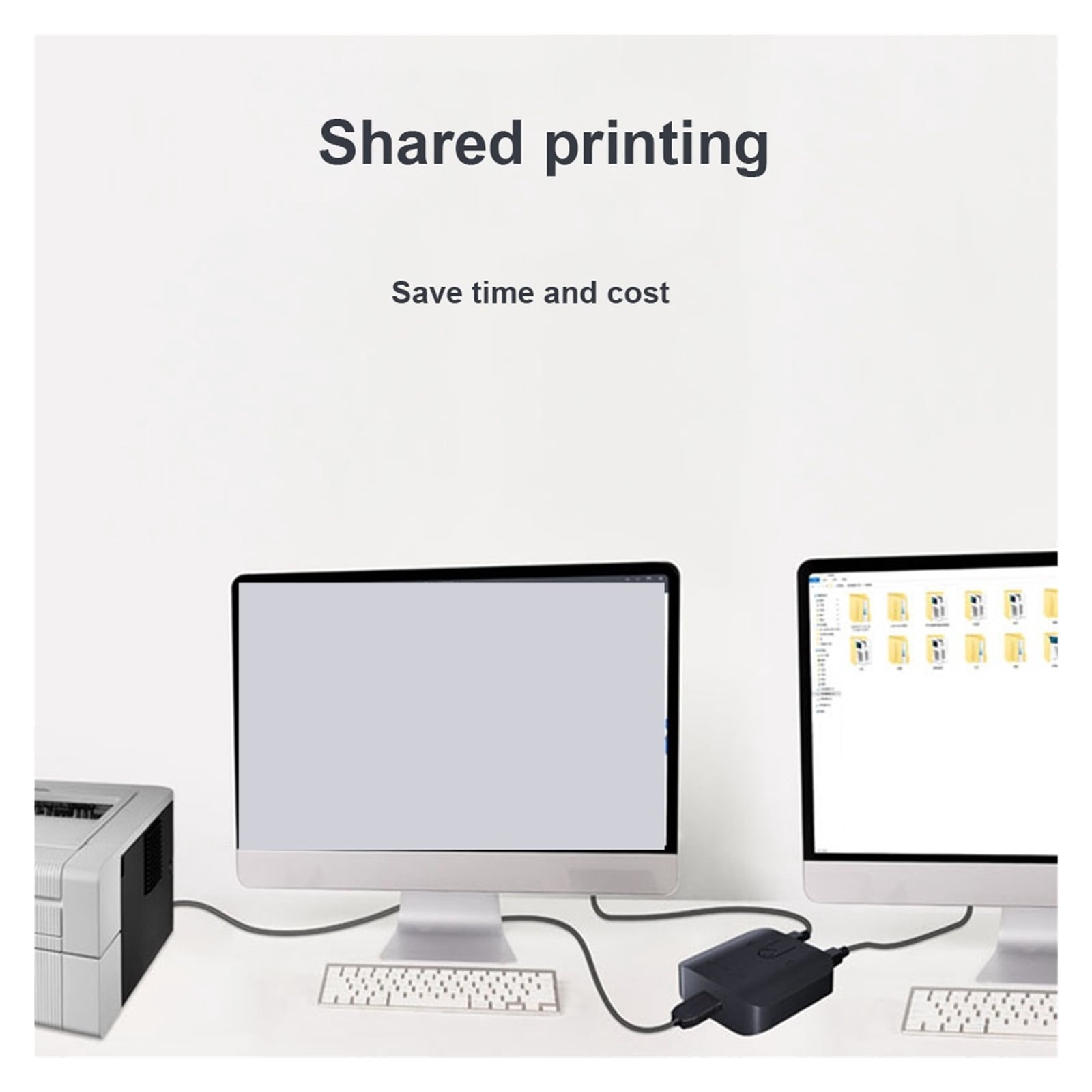 Portable USB HD KVM Switch 1080P Capture Box Splitter for Sharing Monitor Printer Keyboard Mouse