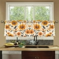 thumbnail image 4 of Yayeee Kitchen Curtains Tier Set of 2 Light Filtering 57"x36" Over Sink Window Panels, Watercolor Sunflowers and Leaves, 4 of 7