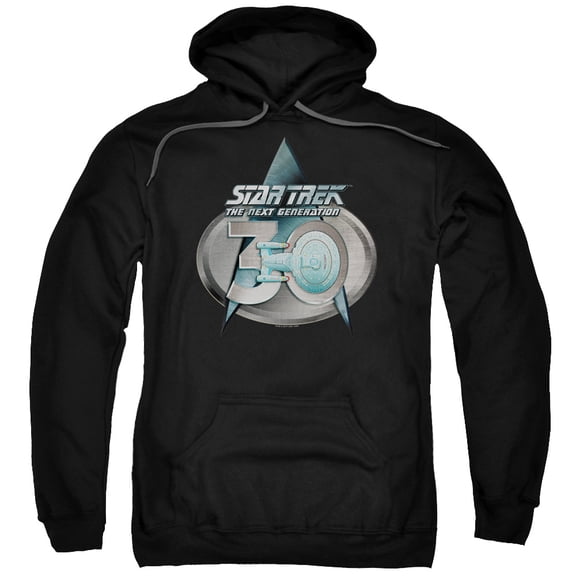 Star Trek Tng 30 Logo Adult Pullover Hoodie Sweatshirt Black