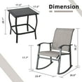 Sobaniilo 3 Piece Outdoor Rocking Bistro Set, Textilene Fabric Rocking