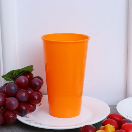 LEORX Clear Drinking Cups Juice Cups Plastic Orange Tableware Party Supplies 12Pcs