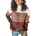thumbnail image 1 of Pulls Décontractés Manches Longues Col Rond Couleur Patchwork Pull en Tricot Tops, 1 of 7