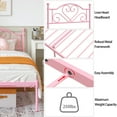 thumbnail image 2 of Garmic Twin Bed Frame for Girls Teen's Metal Platform Bed Frame with Vintage Headboard, Pink, 2 of 12