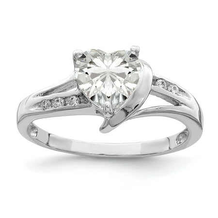 ICE CARATS 925 Sterling Silver Cubic Zirconia Cz Heart Band Ring Size 8.00 Fine Jewelry Ideal Gifts For Women Gift Set From Heart