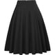 thumbnail image 4 of Faldas midi Umfun para mujer, lisas, elásticas, de cintura alta, ligeras, acampanadas, plisadas, línea A, con lazo, color negro, talla L, 4 of 4