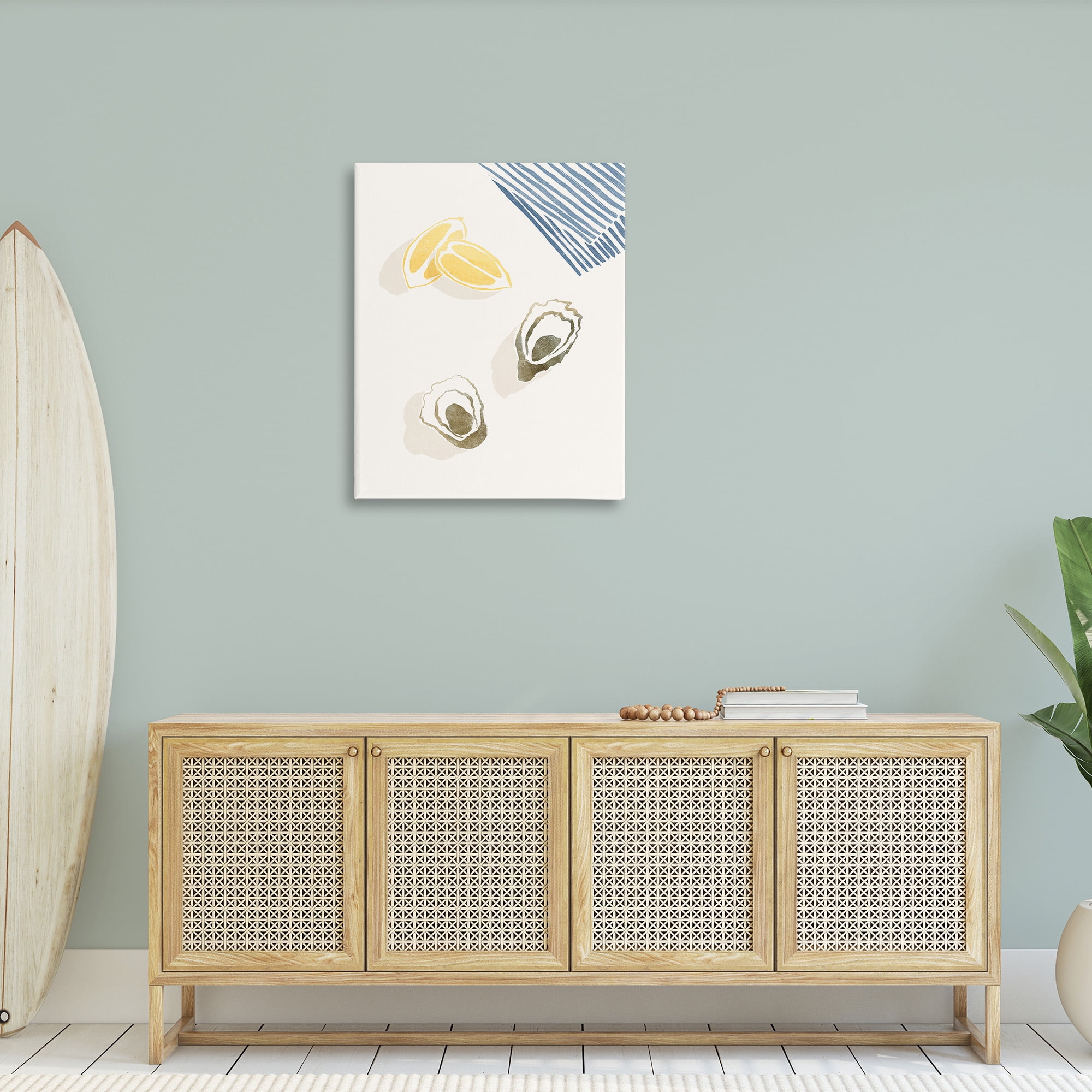 Stupell Industries Minimal Oysters & Lemons Animals & Insects Painting Gallery Wrapped Canvas Art Print Wall Art, 30 x 40
