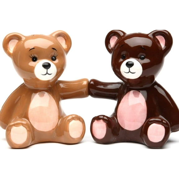 Pacific Giftware Teddy Bears Magnetic Ceremic Salt and Pepper Shakers