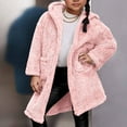 thumbnail image 6 of Hicidod Kids Fleece Jacket Hooded Faux Fur Long Winter Sherpa Coats Fashion Solid Soft Cozy Thick Warm Girls Outerwear, 6 of 7