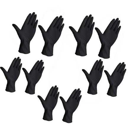 

Tanune Clearance! Gloves 10Pcs Disposable Gloves Nitrile Rubber Powder Thickened Food Grade Practical for Household Cleaning in Restaurants Hand Protector 10 Gloves Black