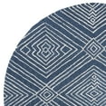 thumbnail image 2 of SAFAVIEH Micro-Loop Colton Geometric Diamonds Area Rug, Navy/Ivory, 5' x 5' Round, 2 of 4