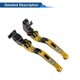thumbnail image 5 of Palancas de freno y embrague cortas Unique Bargains para Aprilia RSV4 2009-2022, palanca de freno ajustable en 6 posiciones, aleación de aluminio T6 6061, tono dorado, 1 juego, 5 of 6