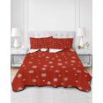 thumbnail image 2 of Quilt King Size Bedding Set, Red Christmas Snowflakes Reversible Summer Quilt 3 Pieces, Winter Modern Minimalist Geometric Lightweight Bedspreads Coverlets with 2 Pillow Shams for All Seasons, 2 of 5