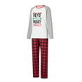 thumbnail image 3 of ELF Christmas Pajamas for Family Long Sleeve Arrow Letter Print Tops + Plaid Pants Set Sleepwear, 3 of 7