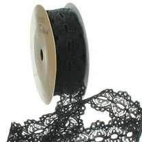 7/8" Ribbon Hole Lace Trim Black 5 Yard