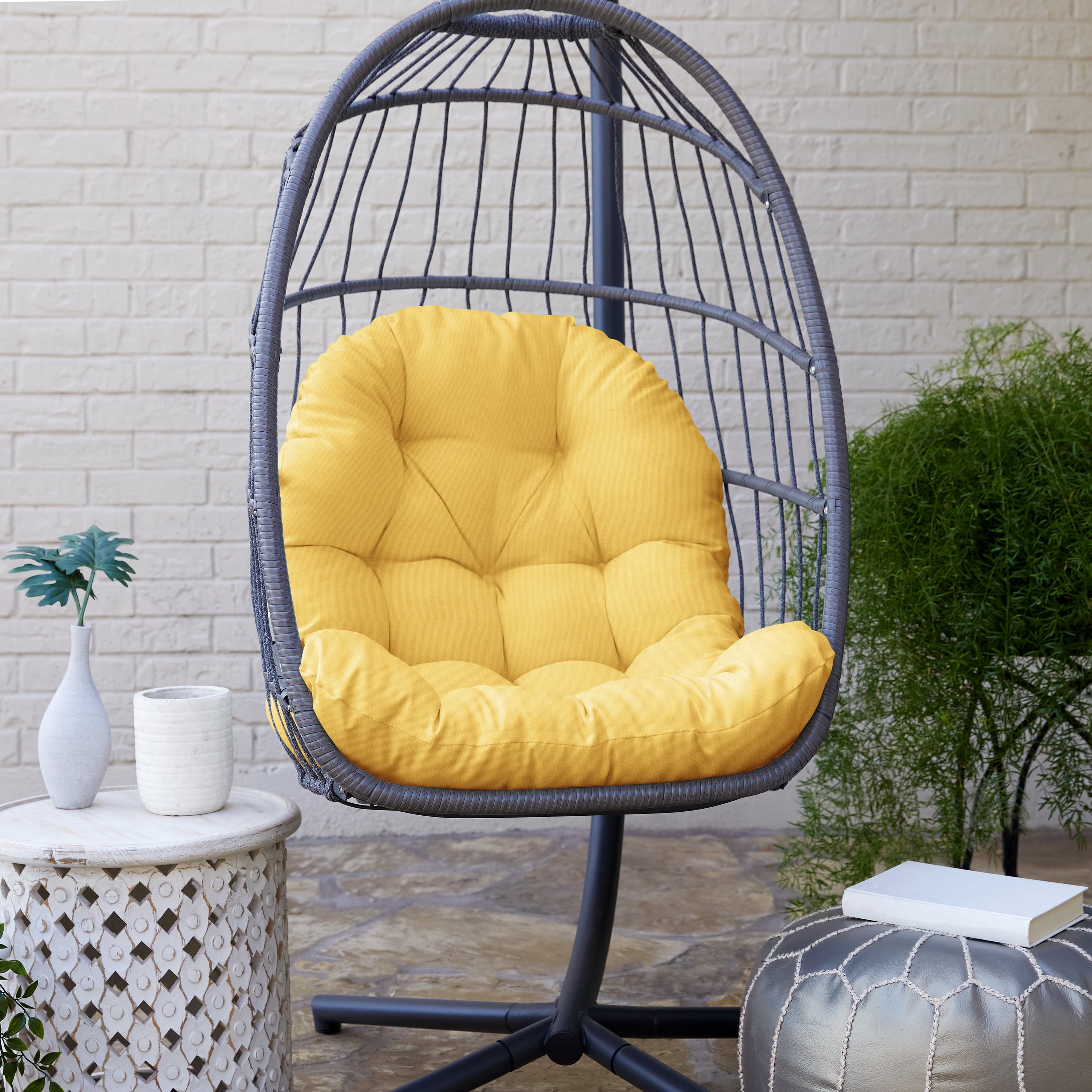 Sorra Home Egg Chair Cushion 44 in x 27 in x 4 in Daffodil