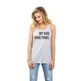 thumbnail image 2 of Thread Tank My Kids Have Paws Women's Sleeveless Flowy Racerback Tank Top Sport Grey Medium, 2 of 5