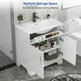 thumbnail image 4 of FULLWATT 30" Bathroom Vanity with Sink Combo, Modern Bathroom Storage Cabinet Set with Tip-Out Drawer and 3 Soft Closing Door, without Sink, Matte Black Faucet Drain, White, 4 of 7