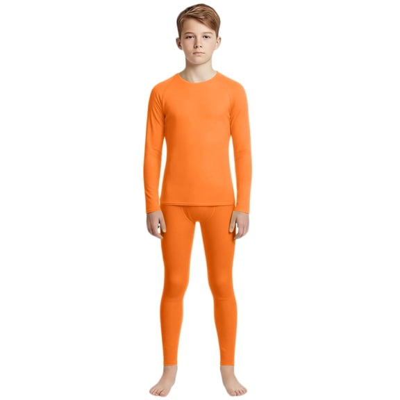 TIREOW Boys Compression Thermal Base Layer Set, Athletic Youth Fleece Lined Long Sleeve Sports Tops Leggings for Kids (Style A)