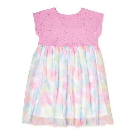 Wonder Nation Girls Short Sleeve Tutu Dress, Sizes 4-18 & Plus