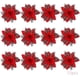 thumbnail image 1 of 12 piezas de flores artificiales con purpurina navideña, decoraciones de flores navideñas de 15 cm, rojo Stcyv, 1 of 5