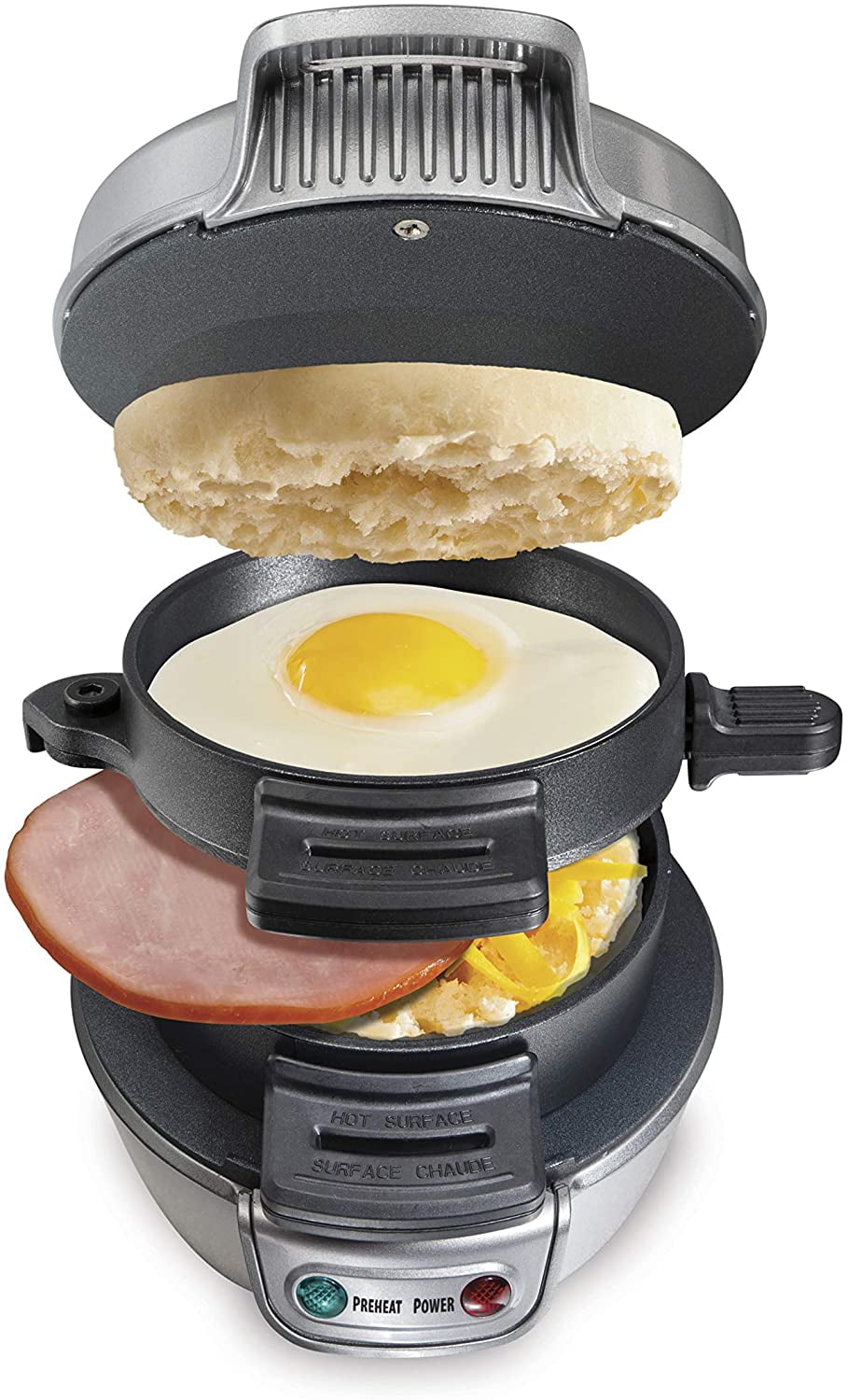 Hamilton Beach Breakfast Sandwich Maker Grill Countertop Toaster  Silver 