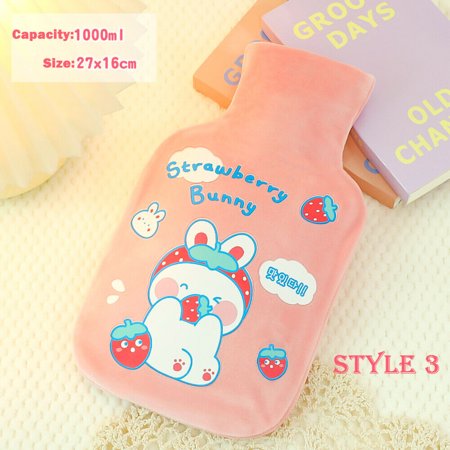 1000ML Capacity Cartoon Washable Warm Hot Water Bag for Winter or Pain Relief