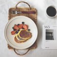 thumbnail image 4 of Rectangular Handwoven Fruit Vegetable Basket Tray With Two Handle Wicker Picnic Food Dishes Drying Hollow, 4 of 11