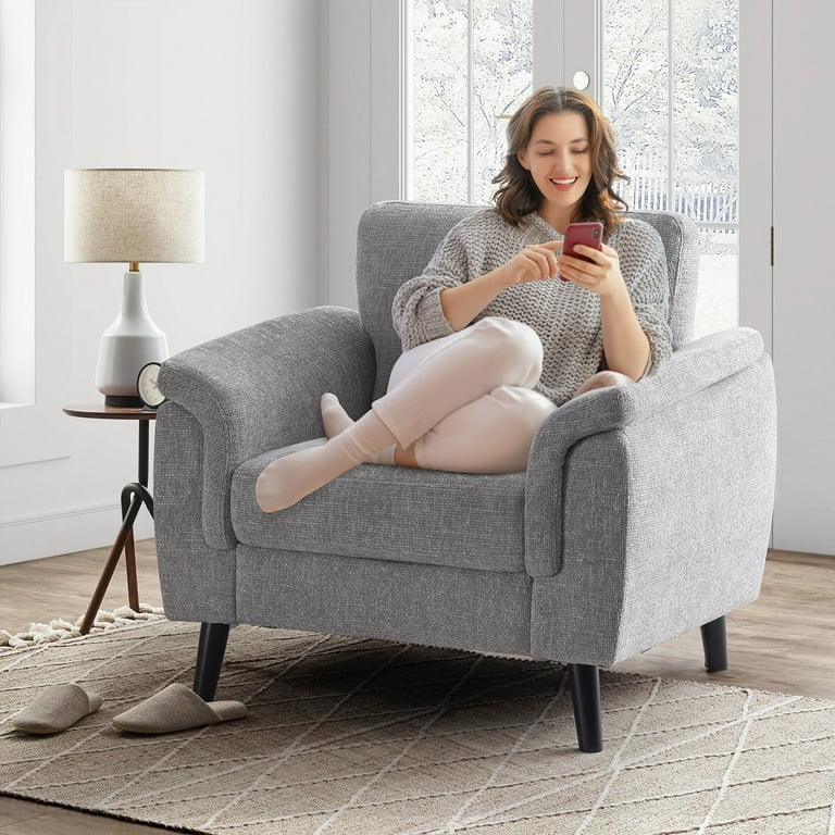 July s Song Farmhouse Wood Solid Print Oversized Accent Chair Gray Set of 2