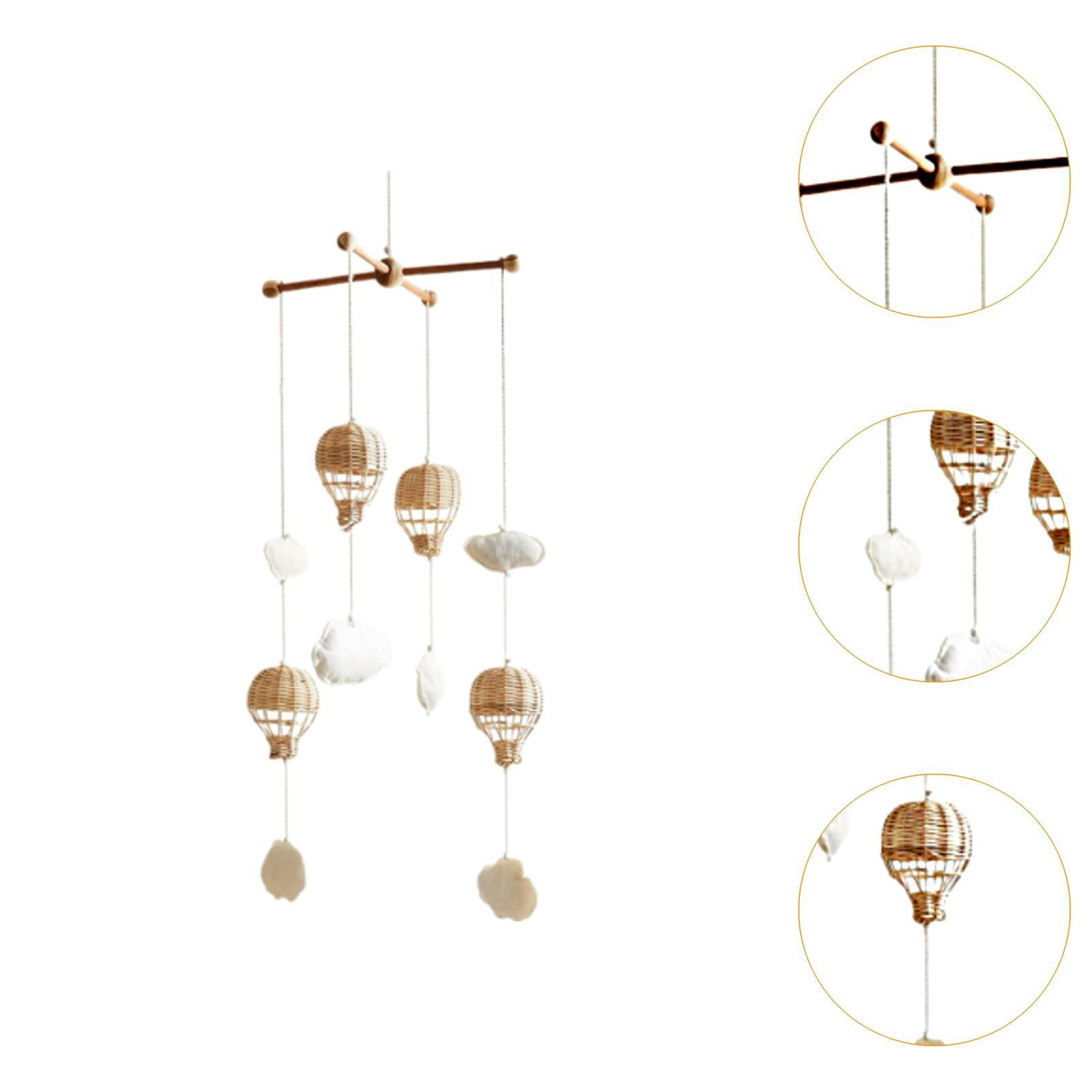 Dualoai Mobile for Crib Decorating Hanging Play Rattan Hot Air Balloon Pendant for