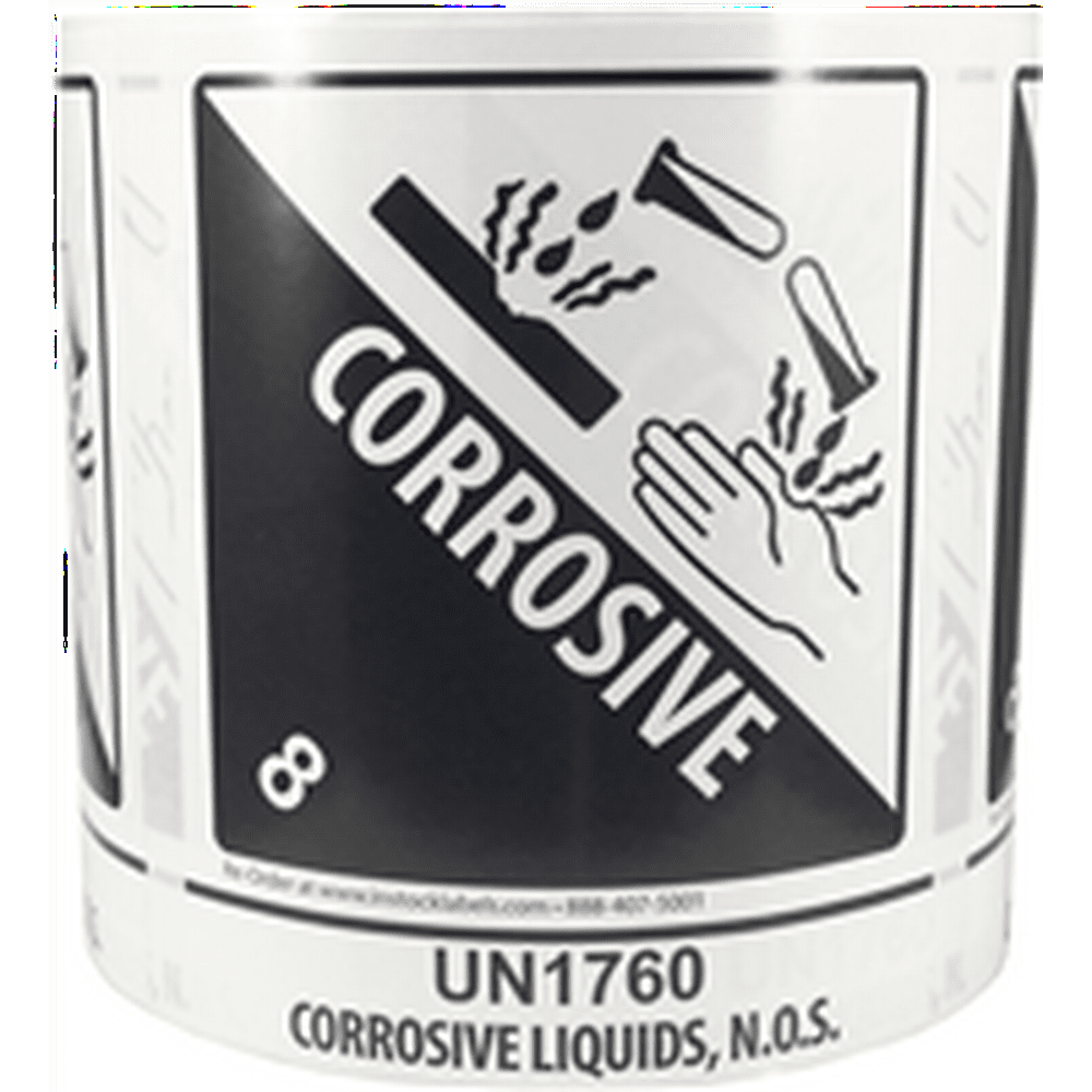 UN1760 Hazardous Corrosive Liquids, N.O.S. Class 8 Shipping Labels 4