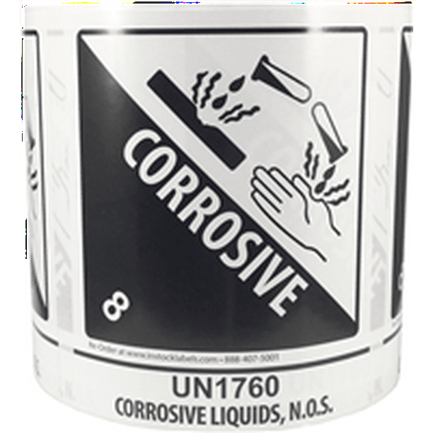 UN1760 Hazardous Corrosive Liquids, N.O.S. Class 8 Shipping Labels 4