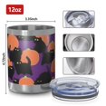 thumbnail image 3 of 12oz Tumblers Purple Halloween Black Cats and Pumpkins Vacuum Insulated Stainless Steel Travel Tumbler Cups Mug with Lid and Straw for Beer,Coffee,Beverages with Cleaning Brush for Cold & Hot Drinks, 3 of 5