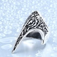 thumbnail image 4 of Anillo de armadura tallado de acero inoxidable con joyería vintage personalizada, anillo de moda para hombres, 4 of 5
