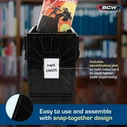 BCW SHORT COMIC BOOK BIN - Black Plastic Storage Box w One Partition 1-Box