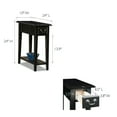 thumbnail image 3 of Leick Home Haven Ridge Narrow 1-Drawer End Table with Shelf, Slate Black, 3 of 15
