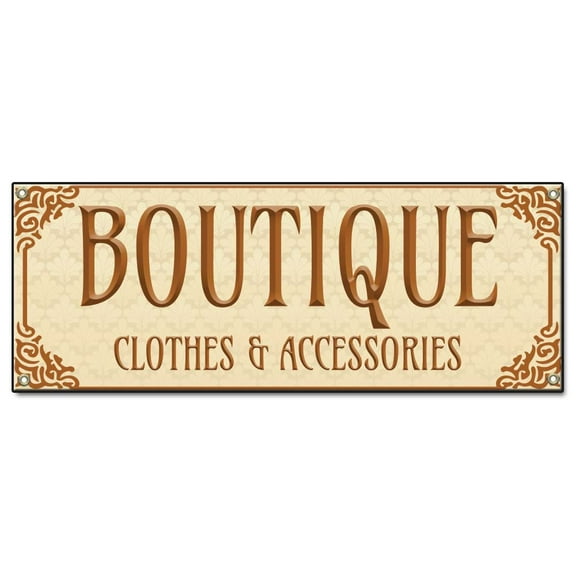 Boutique Clothes & Accessories | 36" X 96" Banner | Heavy Duty 13oz. Outdoor Vinyl Single Sided With Grommets | Made in The USA