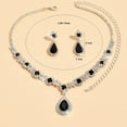 thumbnail image 6 of Yesbay 2Pcs/Set Elegant Bridal Jewelry Set Waterdrop Shape Stunning Necklace Dangle Earrings Set, 6 of 8